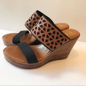 Italian Shoemakers Wedge Heels Brown Black Sz 7.5